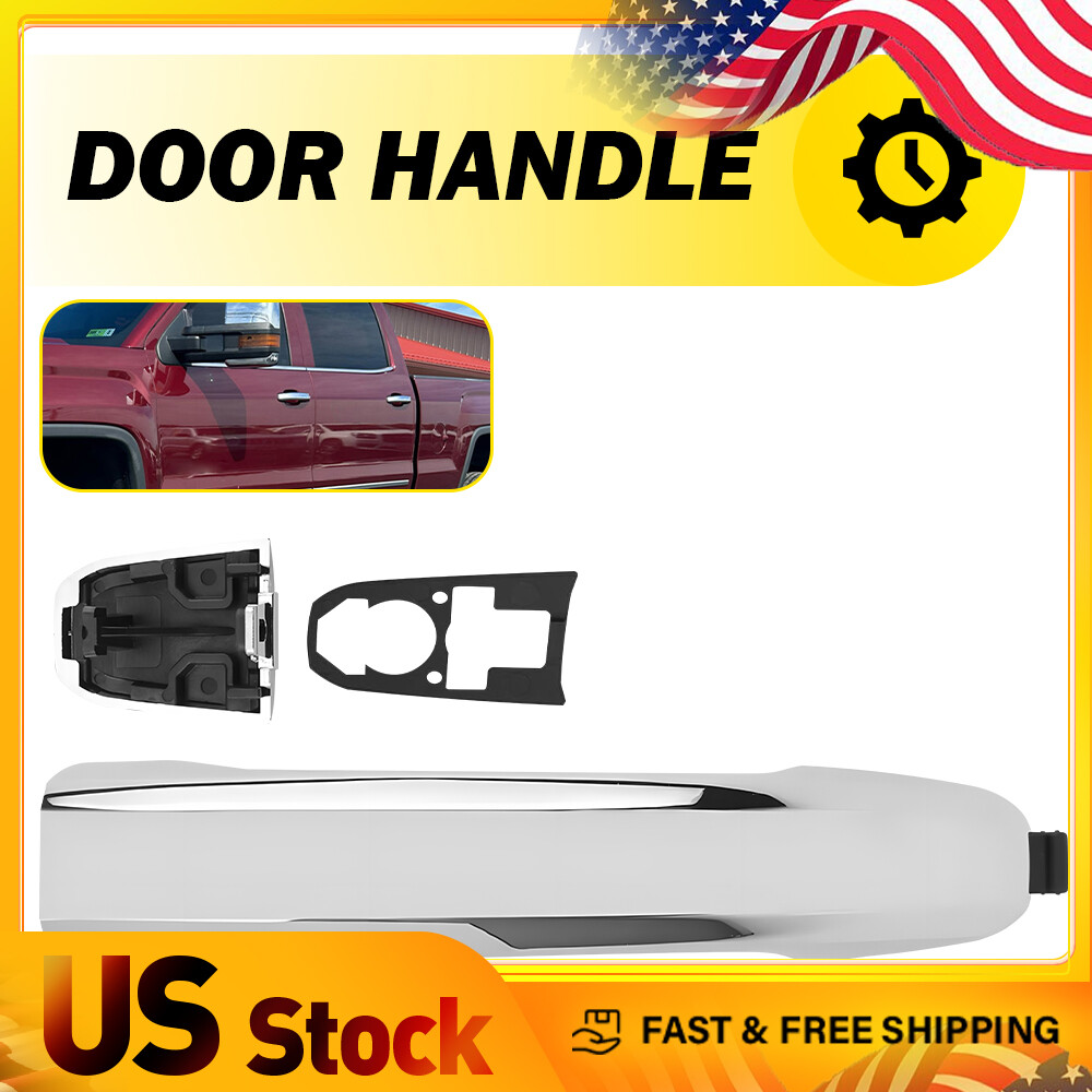 1X Rear Exterior Chrome Door Handle Set Chevy for 14-19 Silverado GMC Sierra