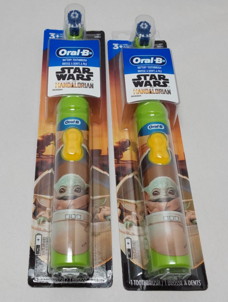 Lot of 2 / Oral-B Kids Electric Toothbrush The Mandalorian Yoda Star Wars Grogu