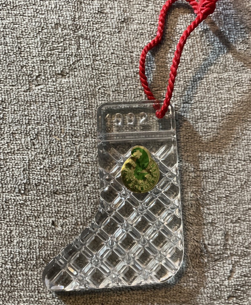 Waterford Crystal Christmas Stocking Ornament 1992