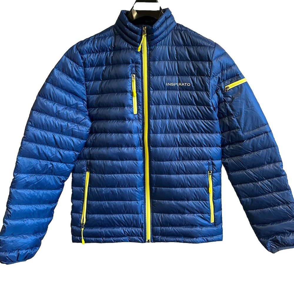 Inspirato Down Blue Puffer Jacket for Men Packable Size Small  