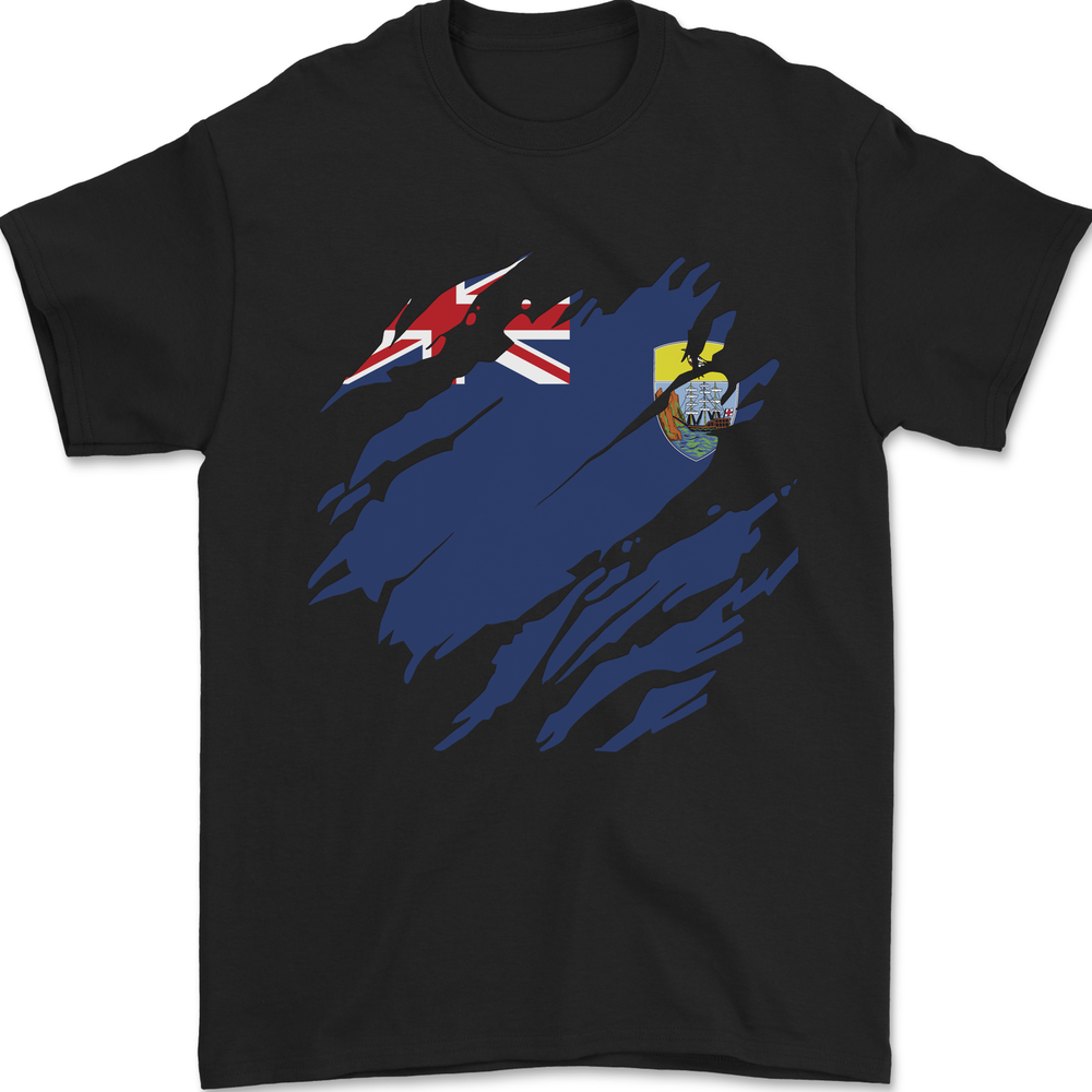 Torn Flag Saint Helena Mens T-Shirt 100% Cotton