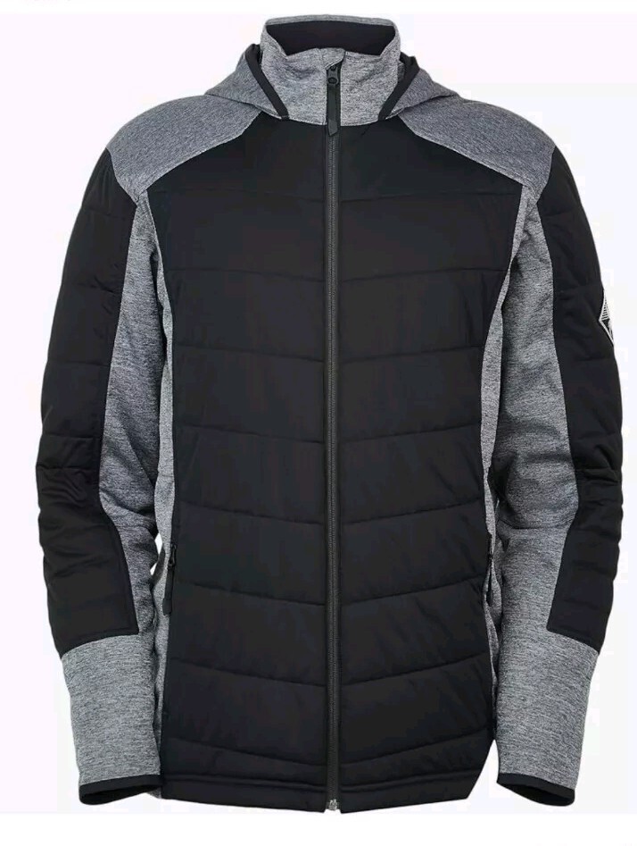 Spyder Men's Transit Infinium Hybrid Jacket Small Black Gray Waterproof Ski Coat