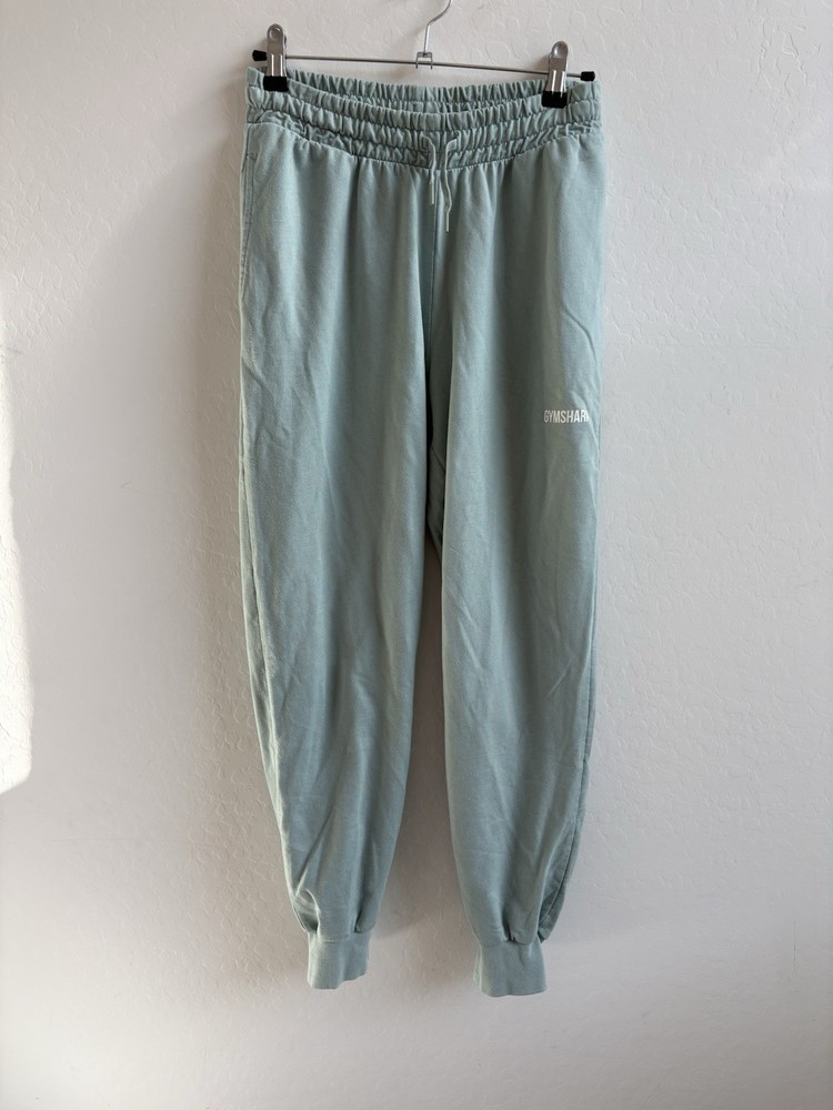 Gymshark Womens Mint Green Tapered Sweatpants Small 26x27 Elastic Waist Gym