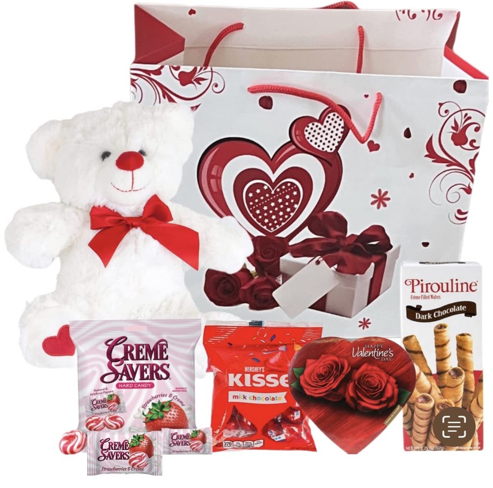 Valentine's Day Gift Set with Plush Teddy Bear & Creme Savers Candy-image