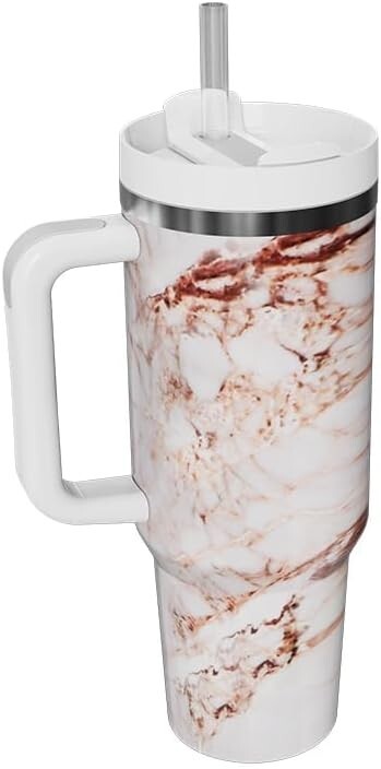 40oz Stainless Steel Vacuum Insulated Tumbler with Lid & Straw for Cold Drinks