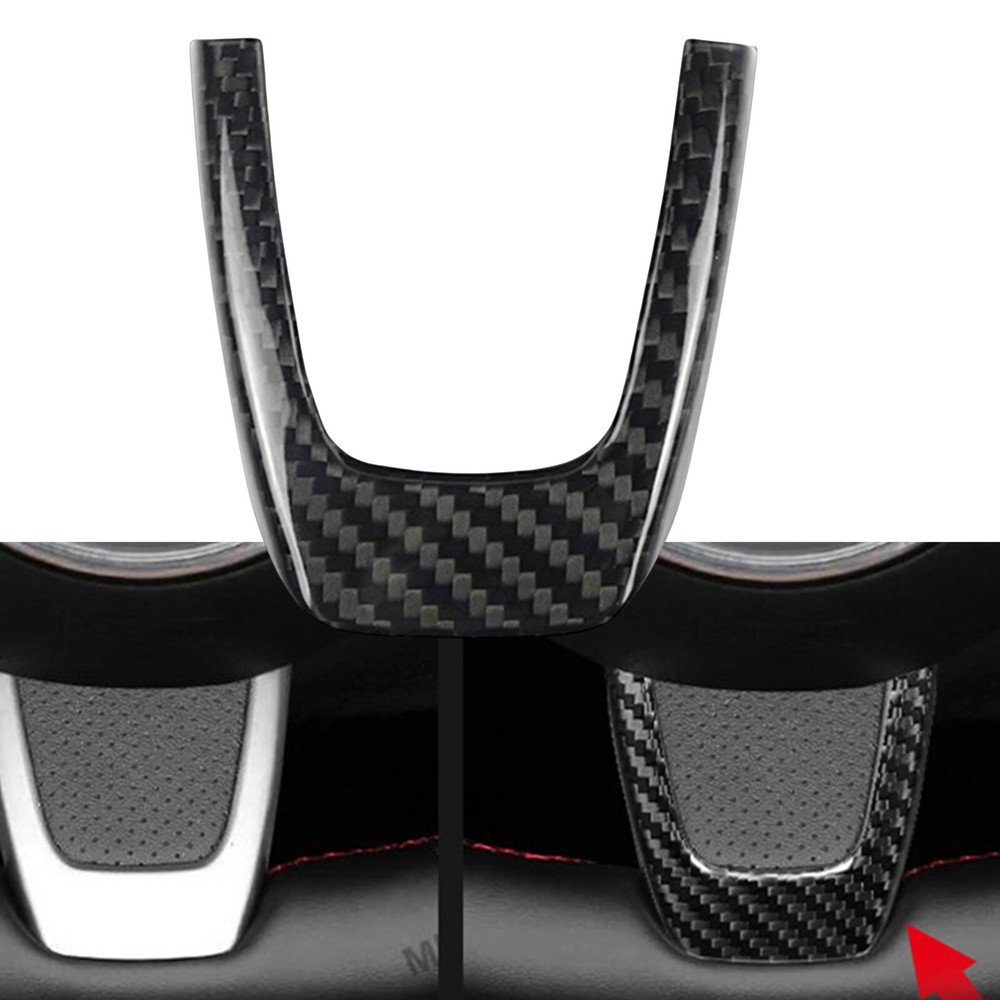 Steering Wheel Cover Lower Trim  For Fiat 500 Abarth 595 2012-2015 Carbon Fiber