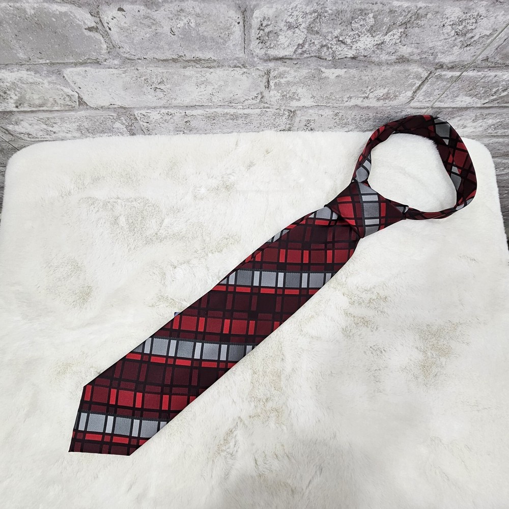 John Ashford Men's Black & Red Silk Tie NWT