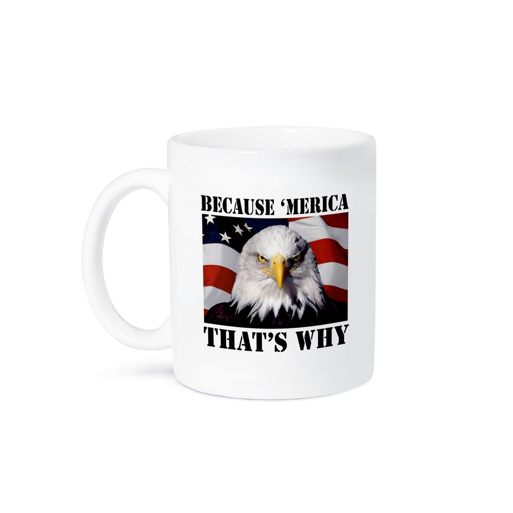 3dRose Patriotic Because Merica Mug