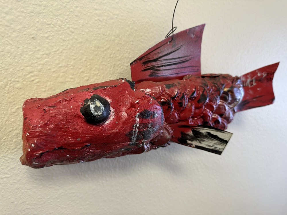 Gregory Warmack 2009 Signed Mr. Imagination Folk Art Bottle Cap Fish