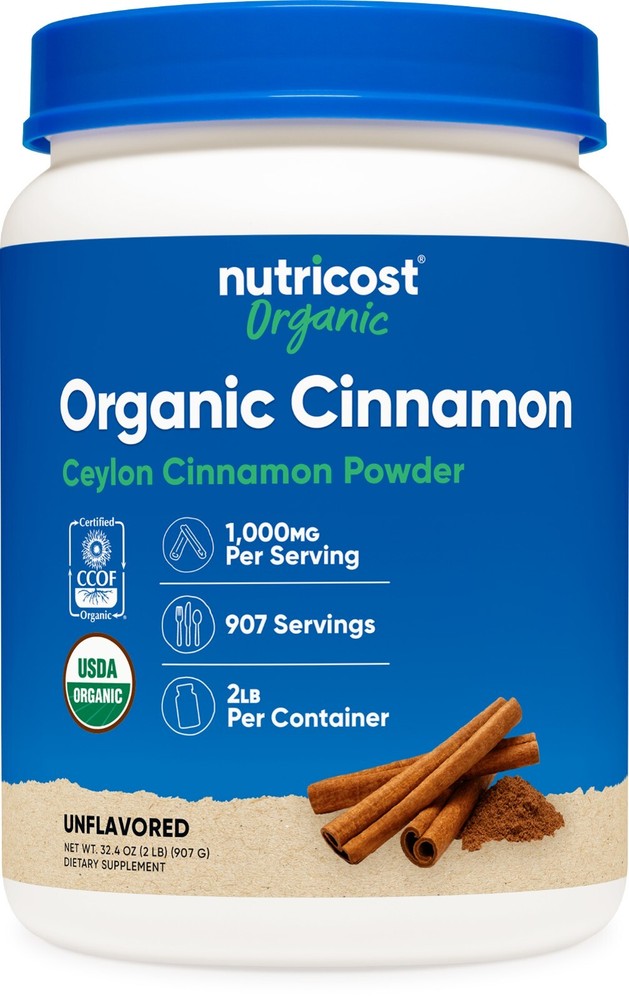 Nutricost Organic Ceylon Cinnamon Powder (2 pounds) - Vegan, Gluten-Free
