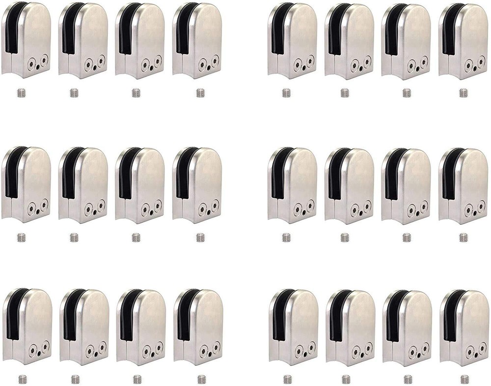 24PCS Stainless Steel Glass clamp 6-8mm Glass Clamps Adjustable Glass Bracket...