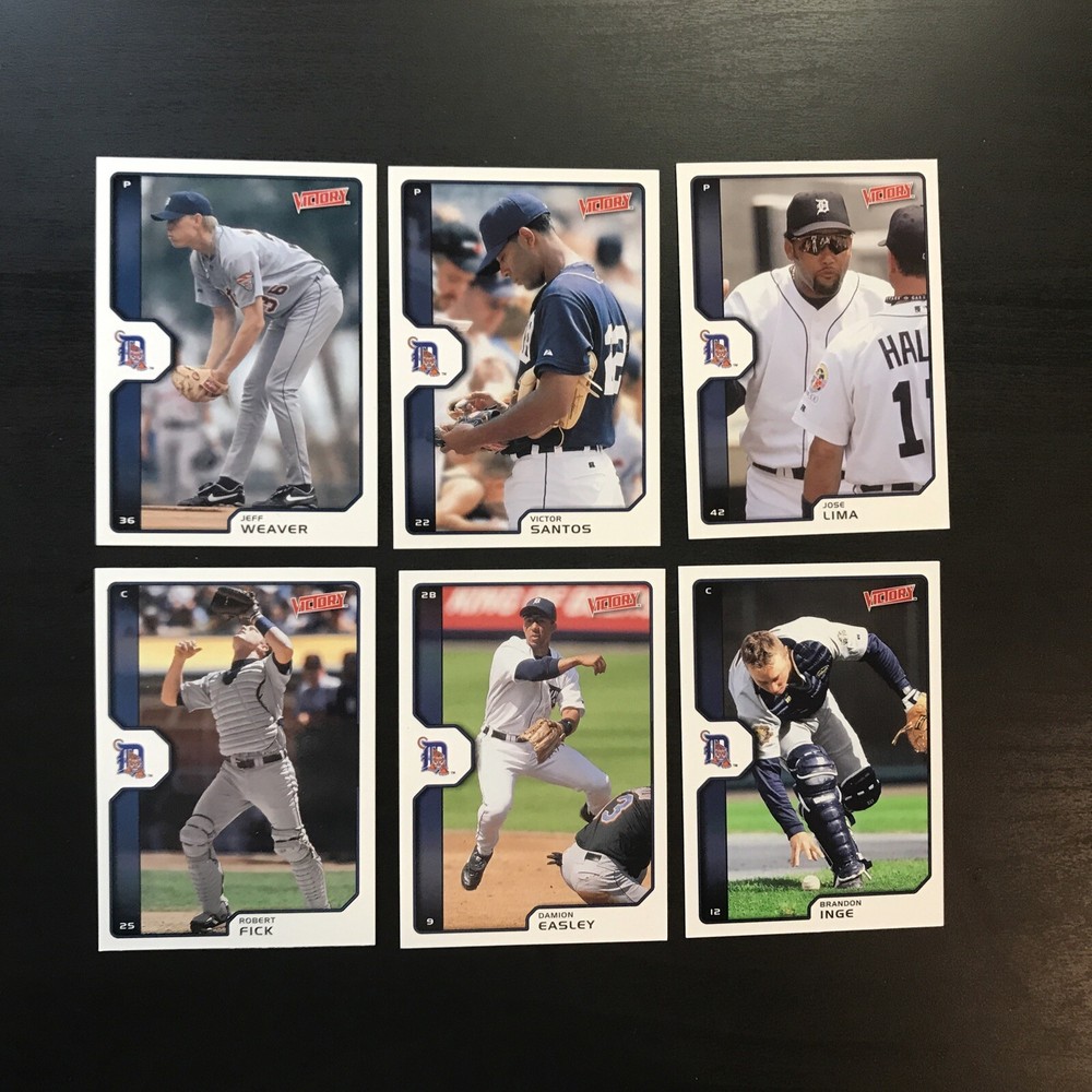 6 Detroit Tigers Baseball Cards - 2002 UD Victory MLB Lot
