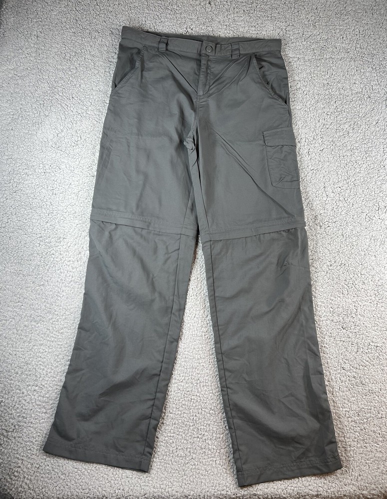Columbia Pants Womens XL Gray Convertible Cargo Omni Shade Nylon Hiking Gorpcore