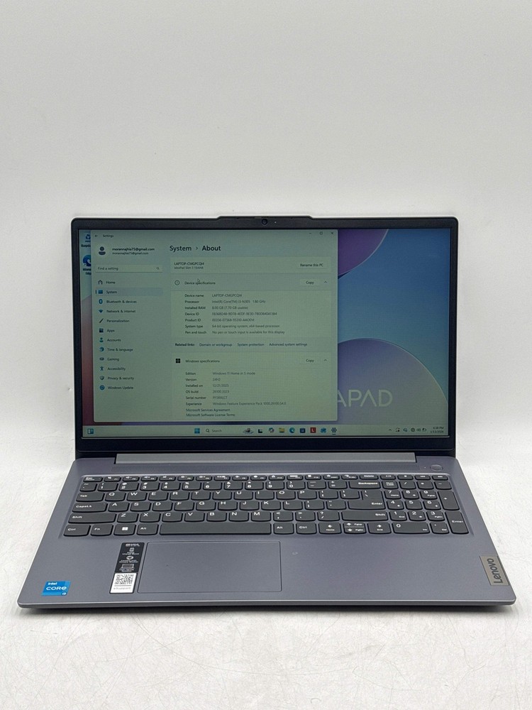 Lenovo IdeaPad Slim 3 15IAN8 15.6'' Core™ i3-N305 8GB DDR5 RAM 128GB SSD