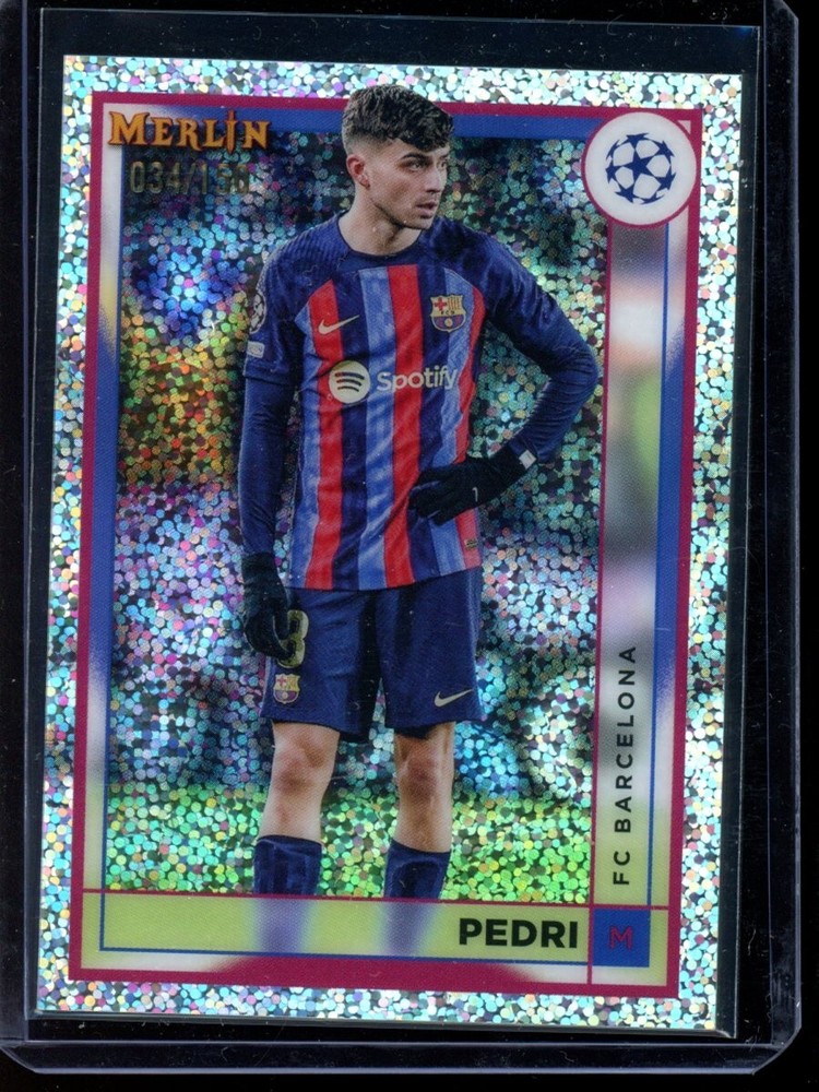 Pedri 2023 Topps Merlin Chrome 34/150 Speckle #47 - FC Barcelona