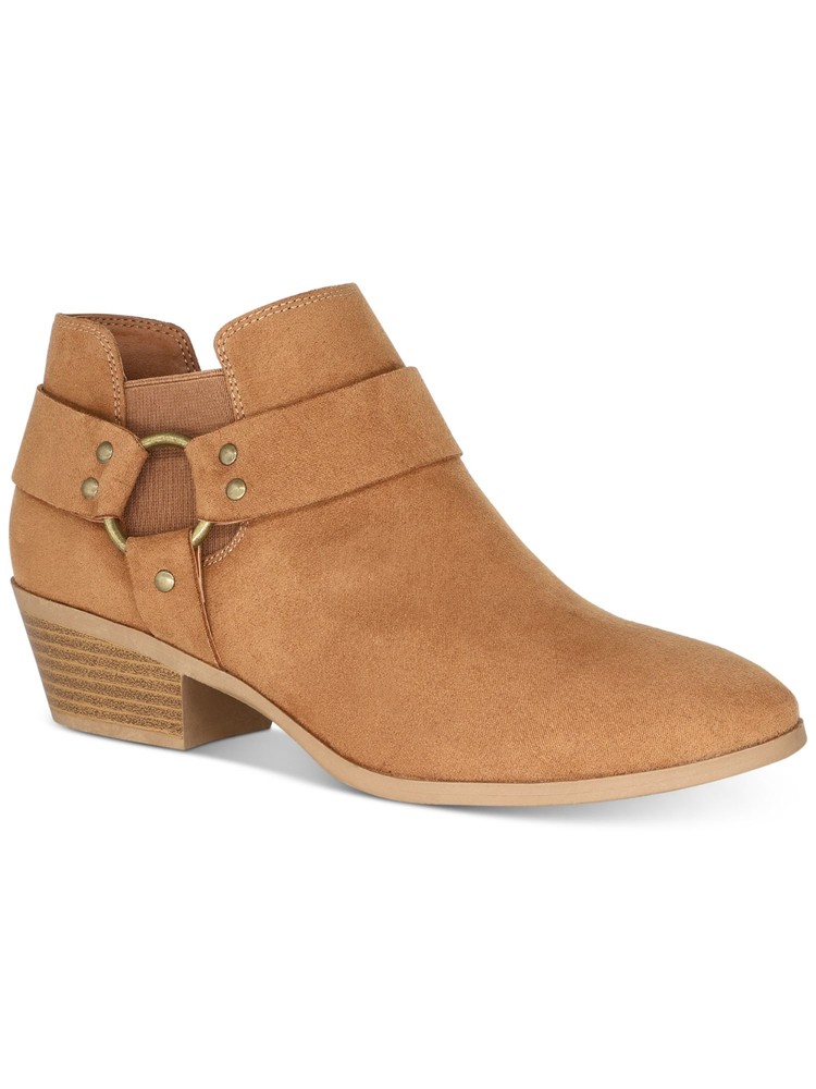 STYLE & COMPANY Womens Brown O-Ring Winnde Almond Toe Block Heel Booties 5.5 M