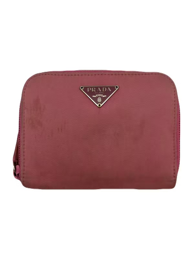 Prada Nylon Fold Wallet in Pink Preowned E0530-44