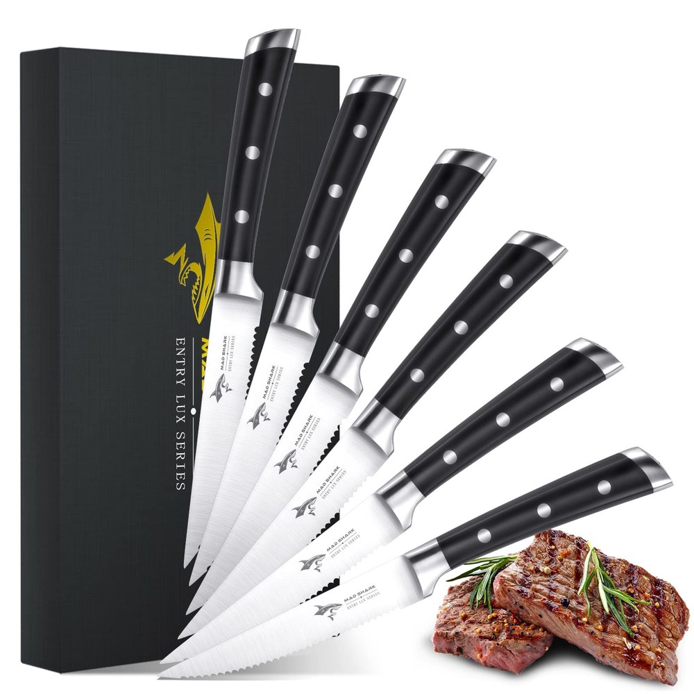 6-Piece Premium 4.5-Inch Ultra-Sharp Serrated Steak Knife Set