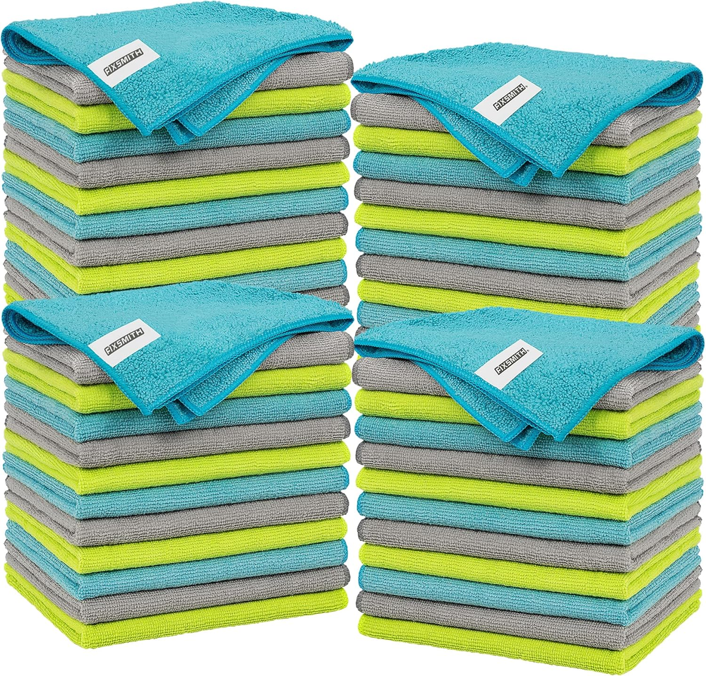 Microfiber Cleaning Cloth - Pack of 48, Multi-Functional Cleaning Towels, Size: