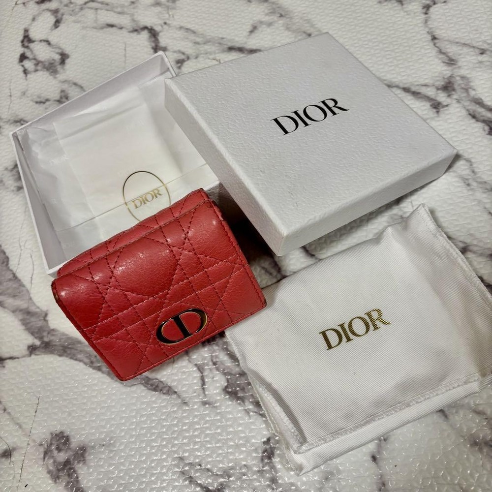 Dior Japan Exclusive Pink Trifold Wallet Includes Original Box