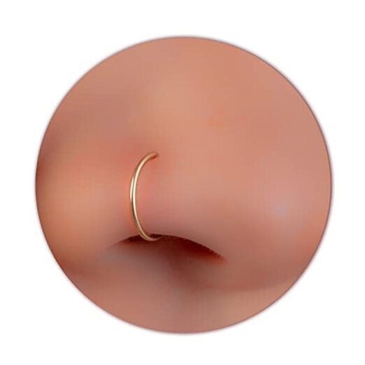Fake Nose Ring Clip On 14K Gold Filled - 22 Gauge Non Piercing Gold Plain
