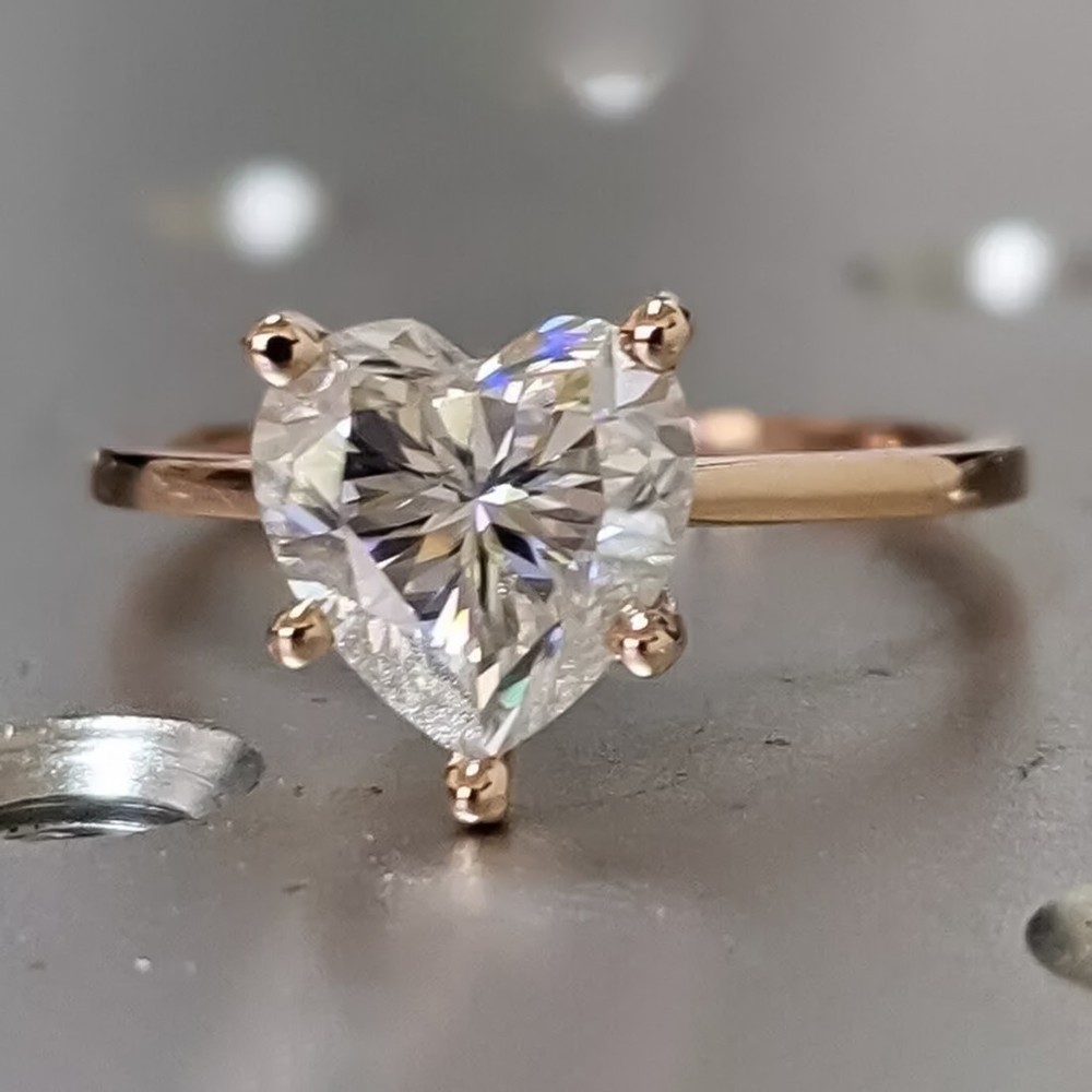 4.00 Ct Certified Heart Cut Solitaire White Diamond In 925 Sterling Silver Ring