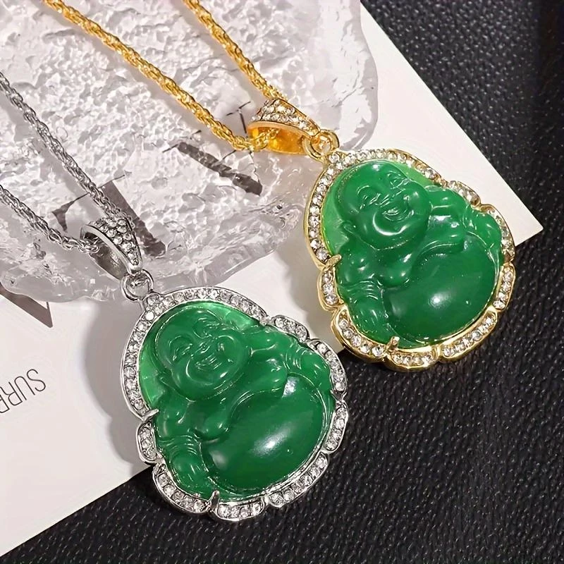 Necklace jade Maitreya Buddha pendant lucky fashion jewely Amulet for women