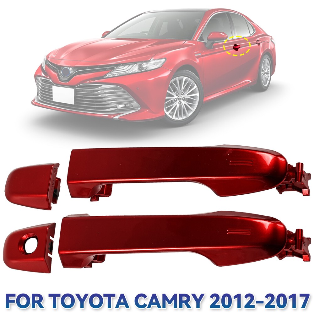 Red Front Driver & Passenger Side Exterior Door Handle For Toyota Camry 2012-17
