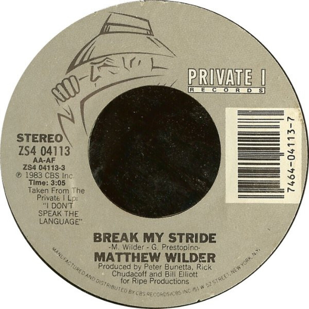 Matthew Wilder - Break My Stride - Private I Records - ZS4 04113 - 7