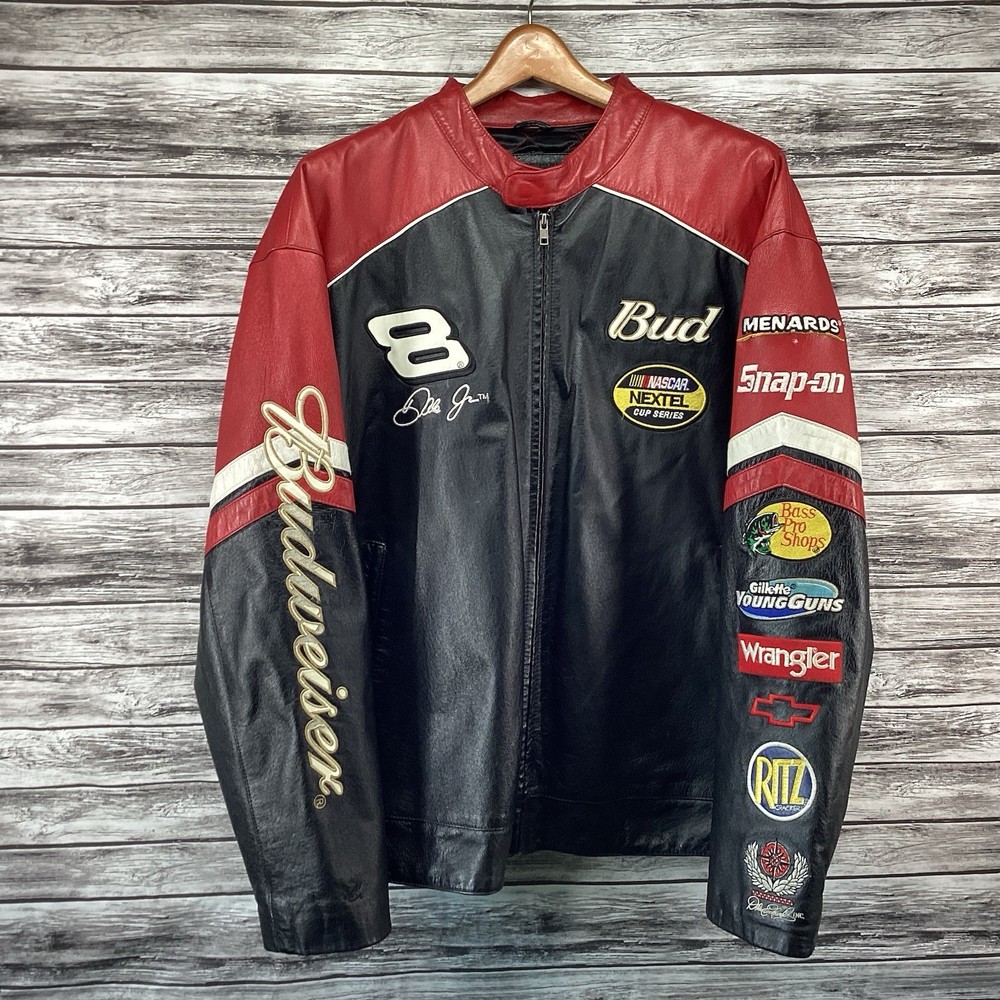 Vintage Dale Earnhardt Jr Leather Racing Jacket Mens XL by Chase Wilsons