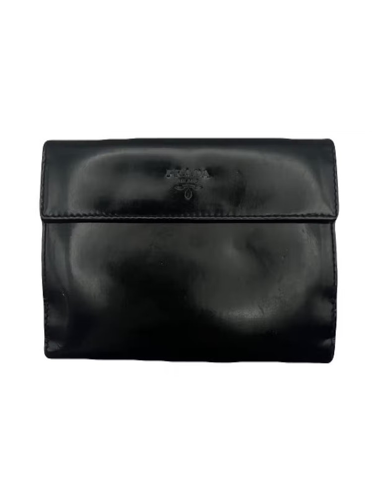 Prada Black Leather Wallet Pre-Owned Model E0530-226