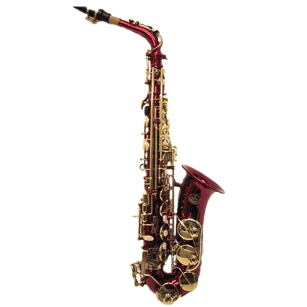 HOLIDAY SALE! Beautiful Red Alto Saxophone w Gold Keys *Great Gift*LIMITED TIME-image