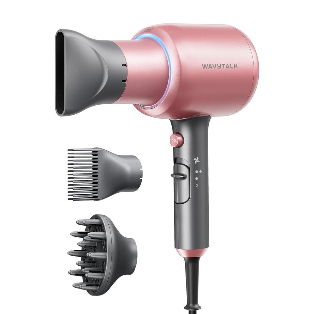 Hair Dryer Ionic Fast Dry Ceramic Diffuser Multiple Attachments Light Quiet