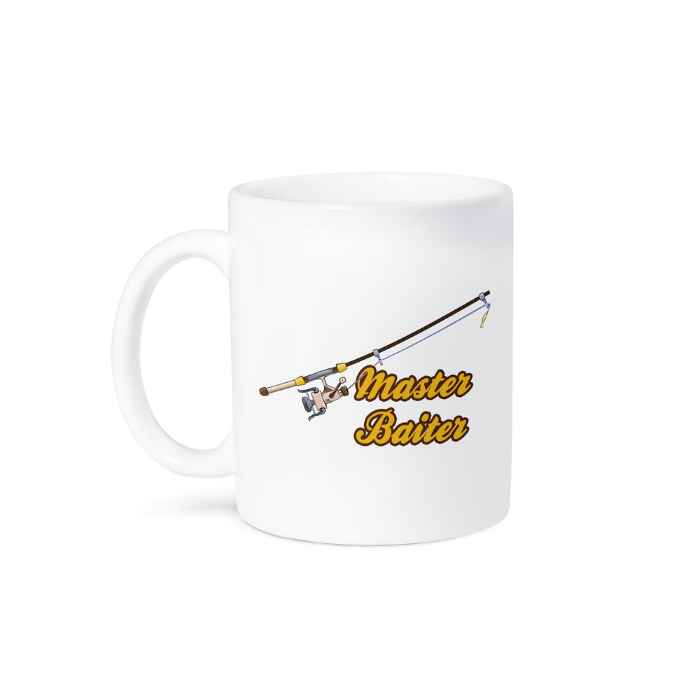 Funny Master Baiter Fishing Pole Humor Design Mug for Anglers