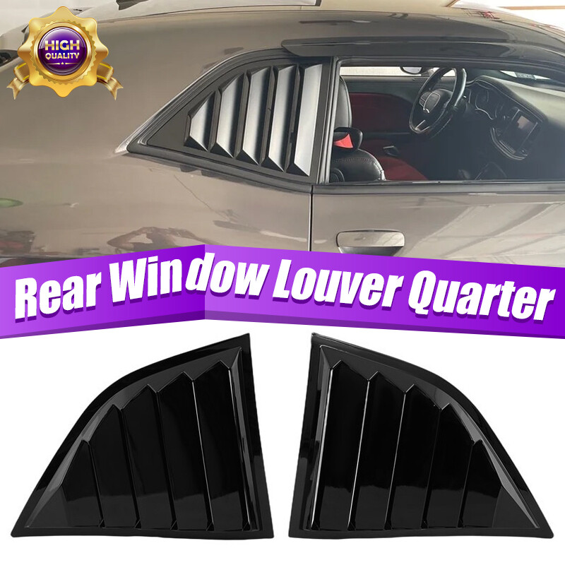 Gloss Black Side Window Scoop Louvers Cover Vent Trim For Dodge Challenger 2008-