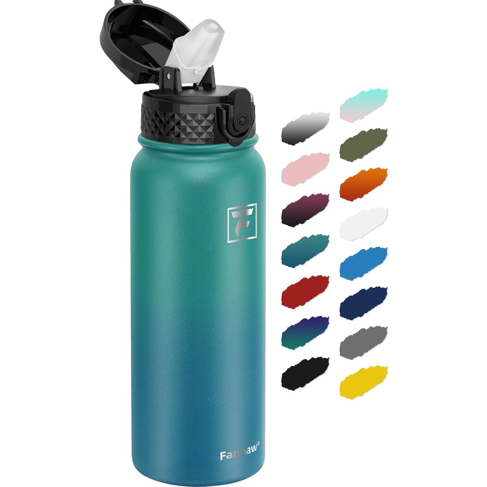 20 Oz Stainless Steel Insulated Water Bottle with Straw for All Activities
