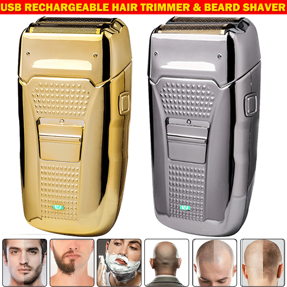 NEW USB Electric Hair Trimmer 4D Twin Blade Cordless Men's Beard Shaver Clippers
