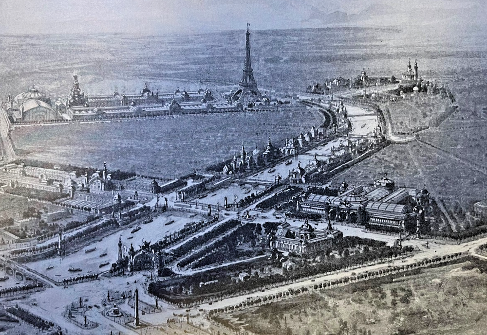 1900 Vintage Magazine IllustrationGeneral View of Paris Exposition
