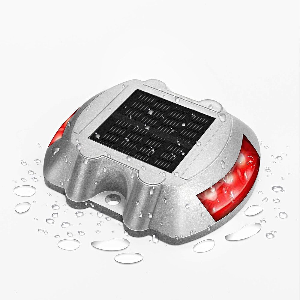 JIGUOOR Solar Deck Lights LED Driveway Lights Solar Powered Dock Light Outdoor I
