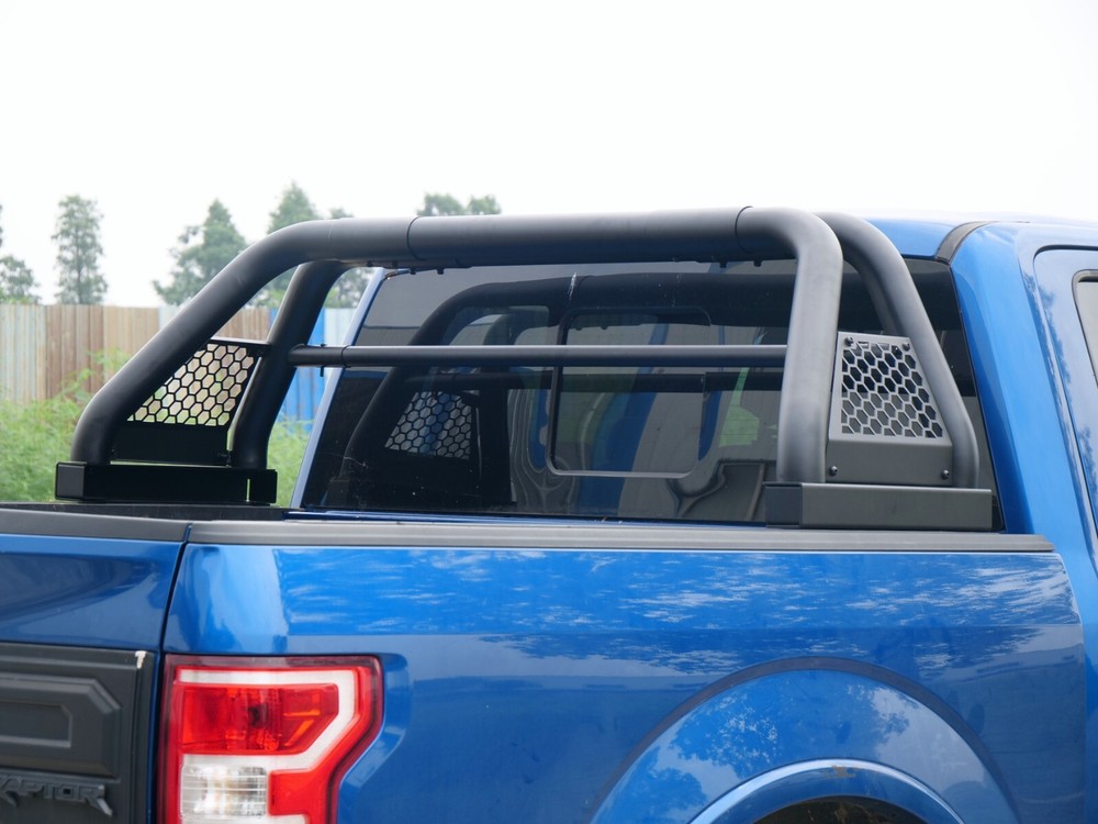 Adjustable Truck Bed Rack Roll Fit Full Size GMC/Ram/Ford Grille Guard Sport Bar