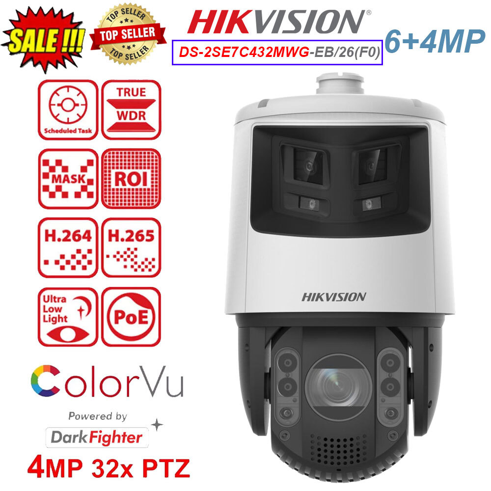 Hikvision TandemVu 6MP Panoramic ColorVu 32x PTZ Camera DS-2SE7C432MWG-EB/26(F0)