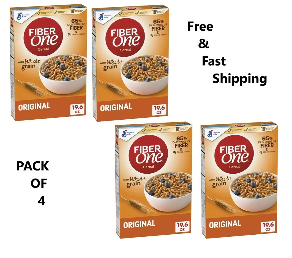 Fiber One Cereal, Original Bran (19.6 oz, 4 pk.) Free & Fast Shipping