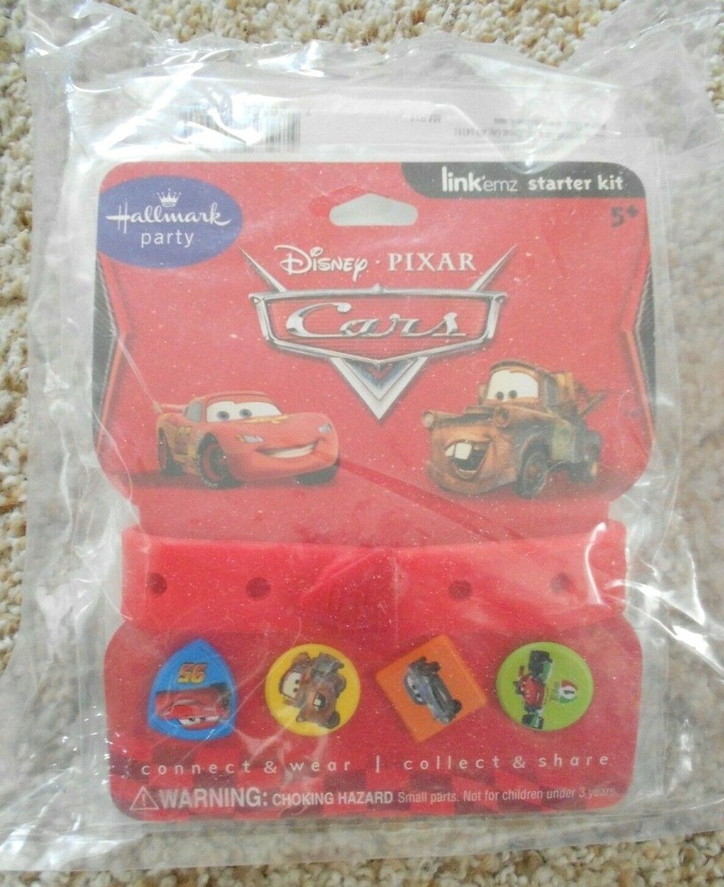 Disney Cars Hallmark Party Link'emz Charms Starter Kit Package 6