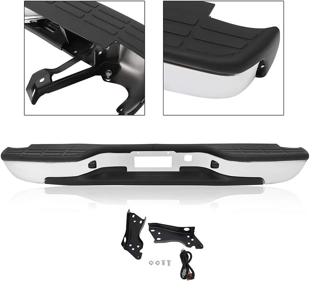 Rear Step Bumper Chrome Steel For 1999 2000-2006 Chevy Silverado GMC Sierra 1500
