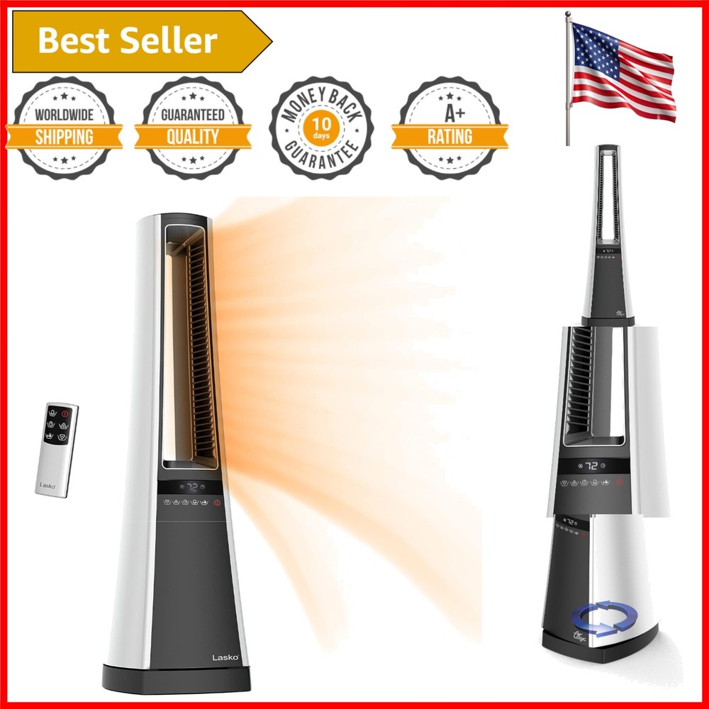 Bladeless Ceramic Tower Heater with Digital Display & Overheat Protection - 27