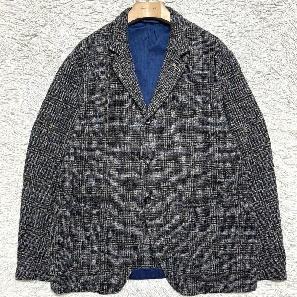 45R ASAMA Cotton Tweed Glen Check Tailored Jacket XXL 5 3L Equivalent
