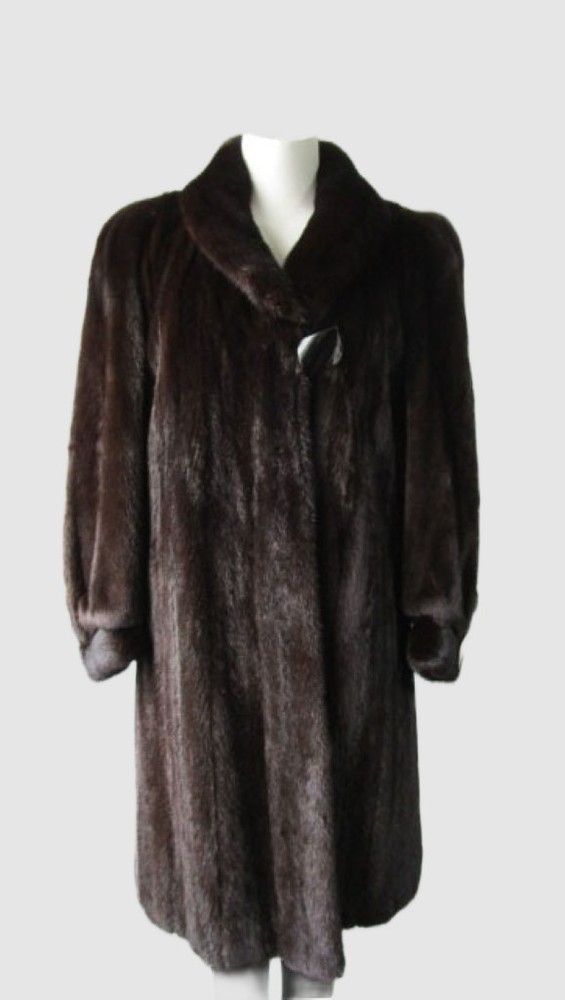 Women's Sz 8 SUPERB  Dark Ranch Mink Fur Coat  Woman