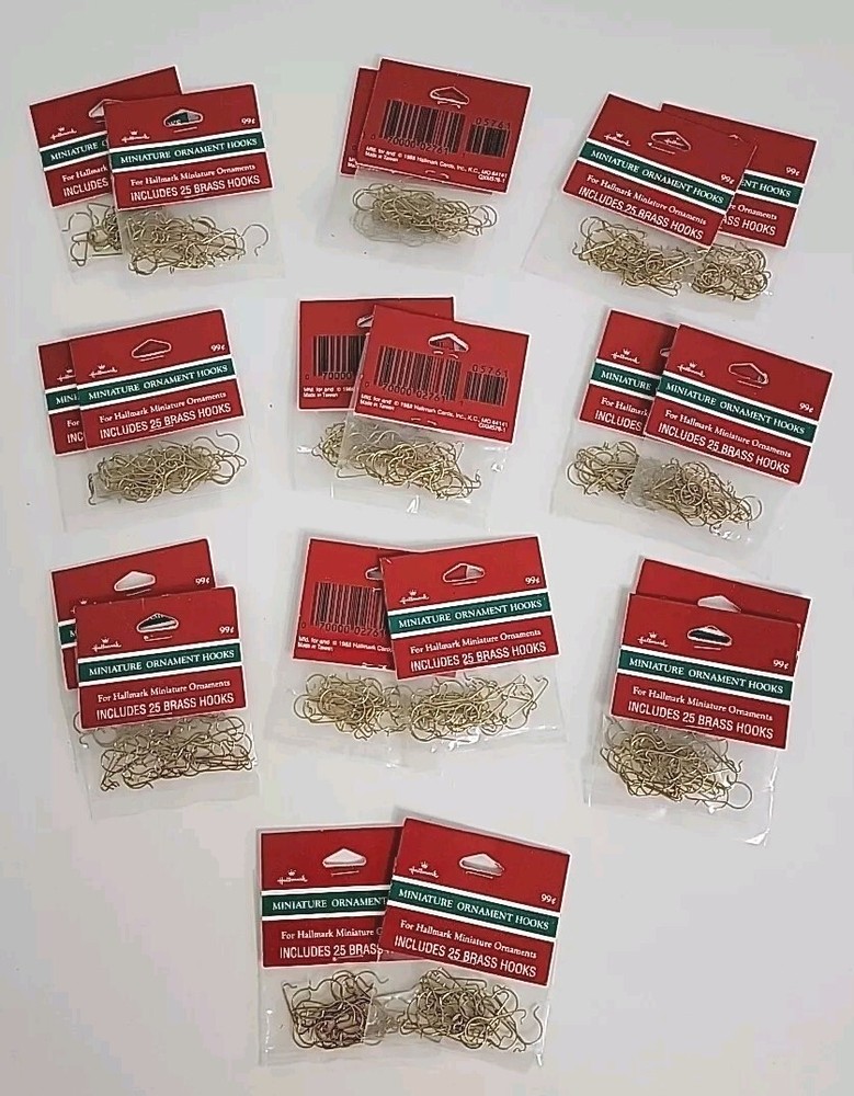 1988 Hallmark Mini Brass Ornament Hooks 50 Pieces 25 x 2 Packages Miniature NOS