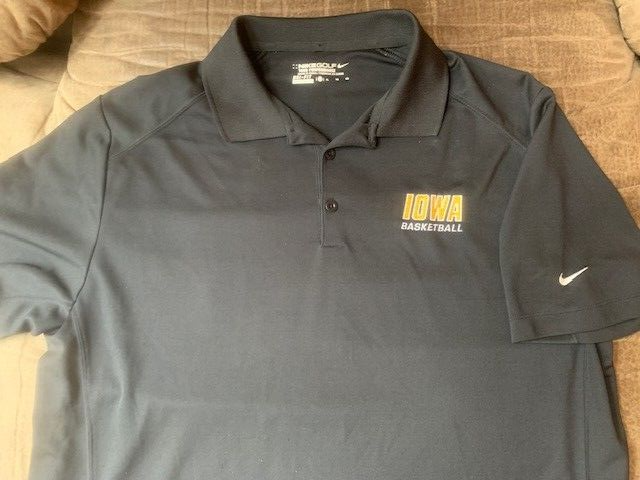 IOWA HAWKEYES BASKETBALL NIKE GOLF DRI FIT POLO XL MENS EMBROIDERED LOGO EUC