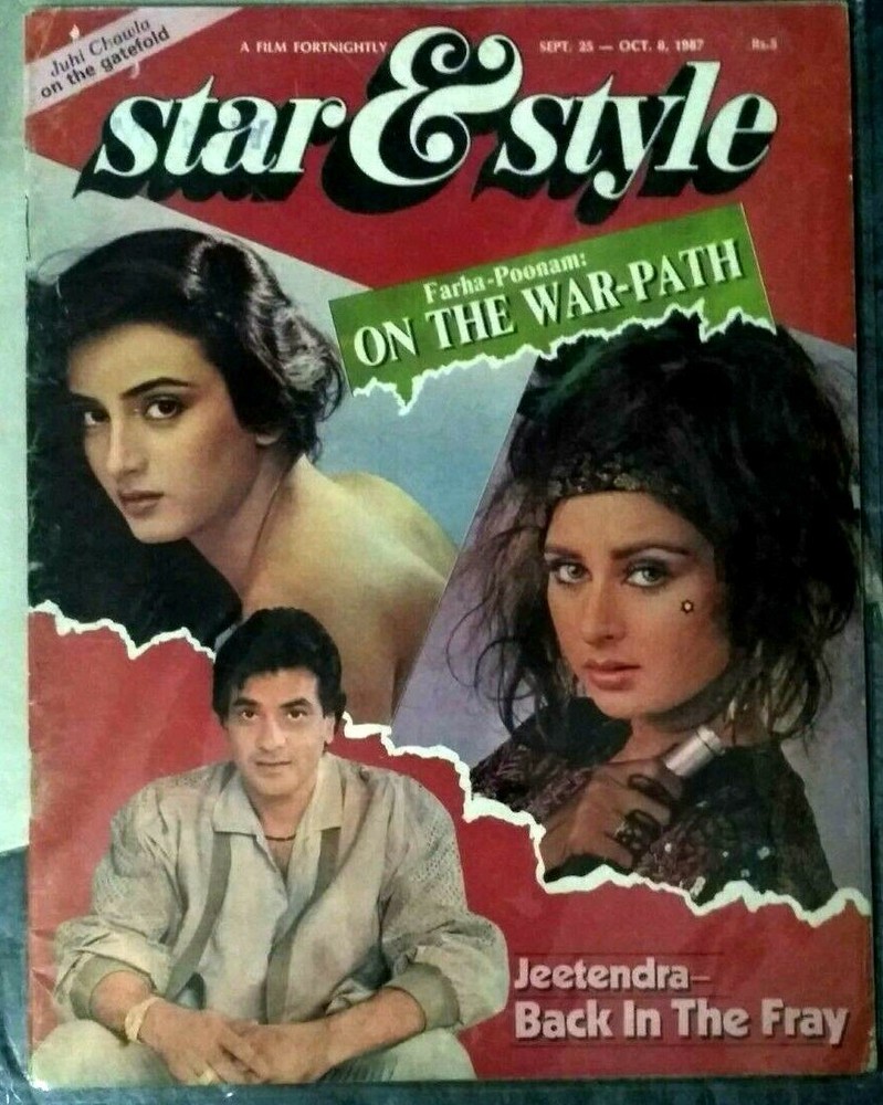 INDIA VINTAGE FILM  MAGAZINE STAR & STYLE  OCT 1987  POONAM , FARAH , JITENDRA